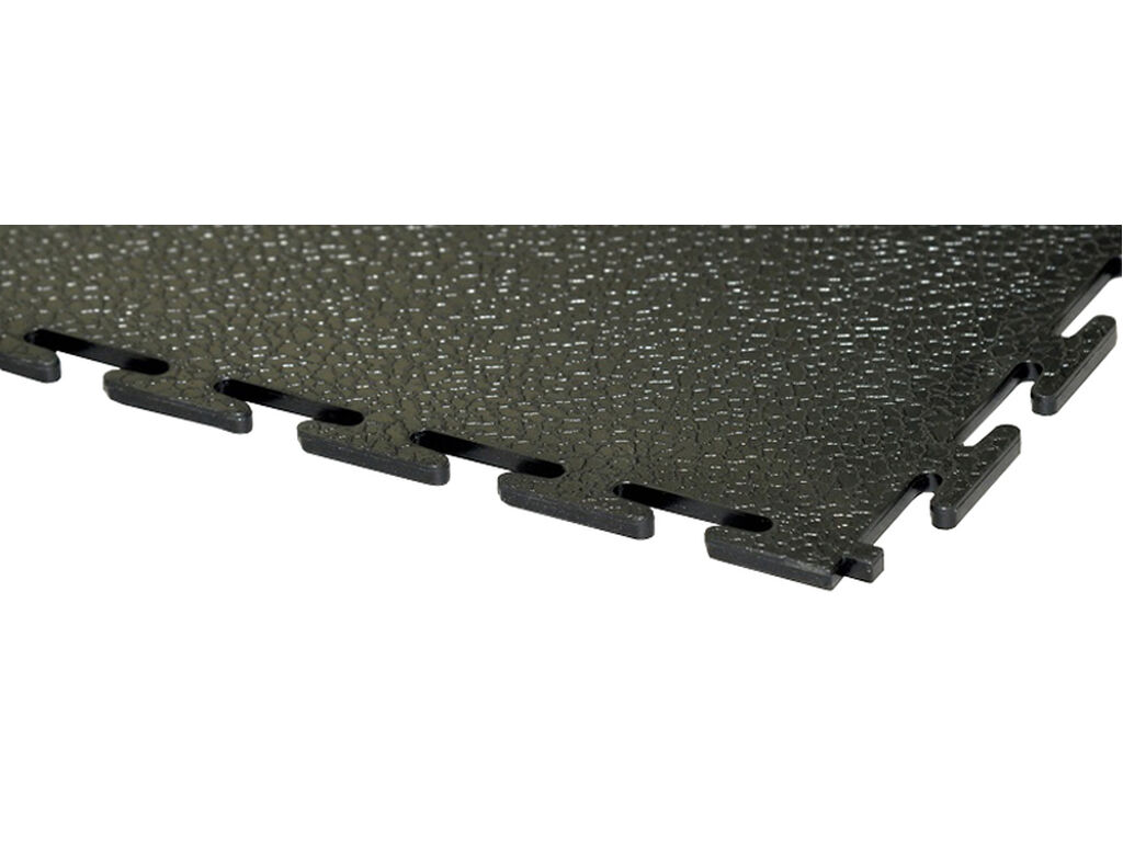 PVC floor tile, black, standard, smooth, 4 pieces, 500 x 500 x 7 mm