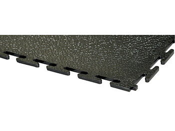 PVC floor tile, black, standard, smooth, 4 pieces, 500 x 500 x 7 mm