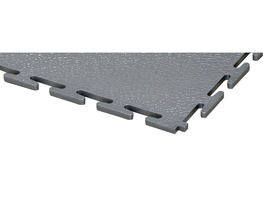 PVC floor tile, grey, standard, smooth, 4 pieces, 500x500x7mm