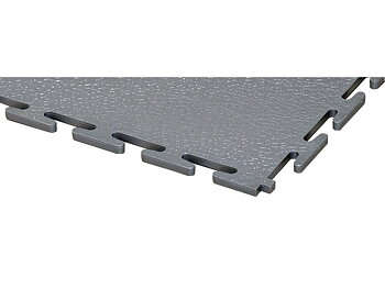 PVC floor tile, grey, standard, smooth, 4 pieces, 500x500x7mm