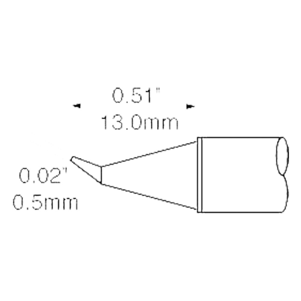 Solder cartridge for MFR-H1-SC, 0.5 x 13.0 mm, tapered, bent, 460 °C