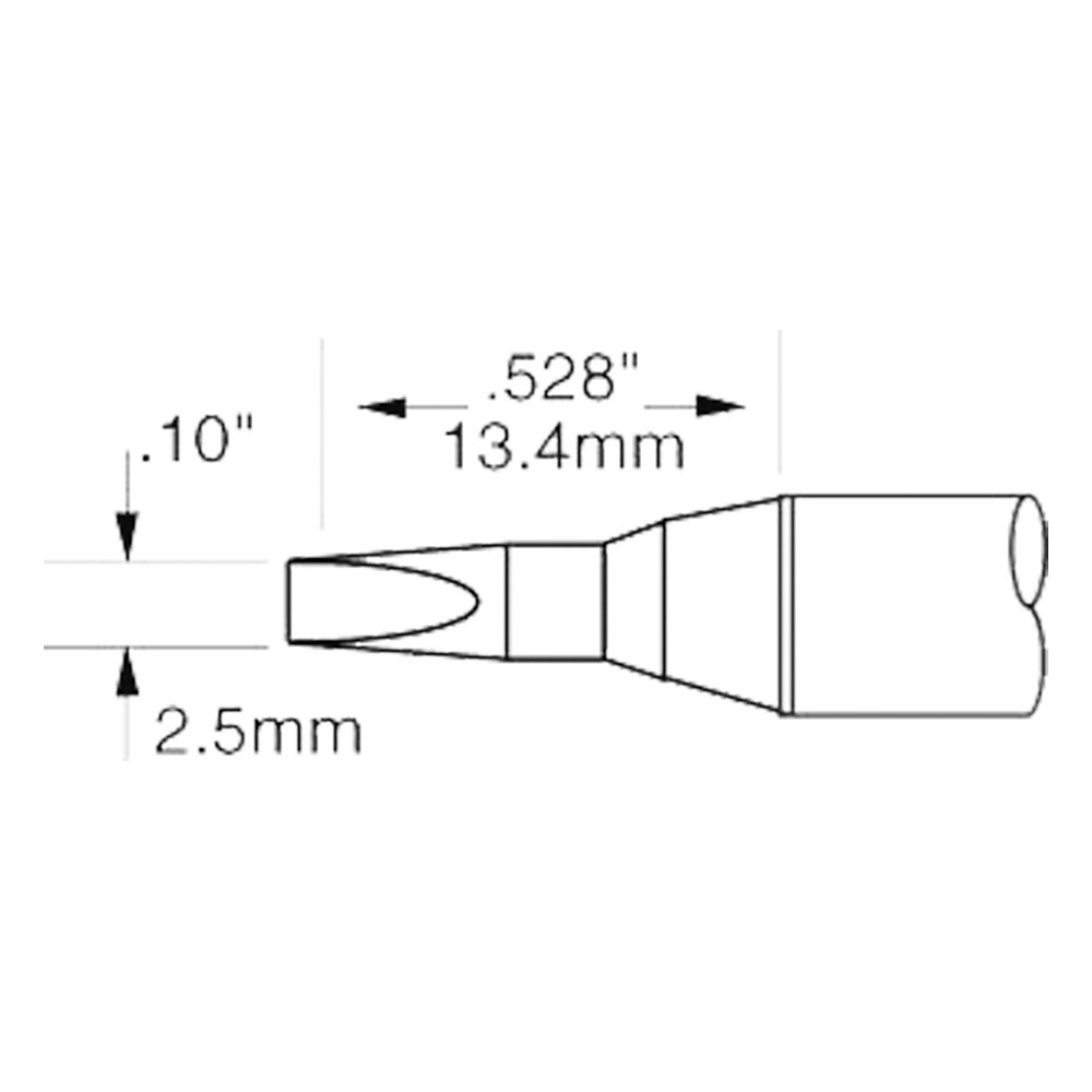Solder cartridge for MFR-H1-SC, 2.5 x 13.4 mm, chisel, 460 °C