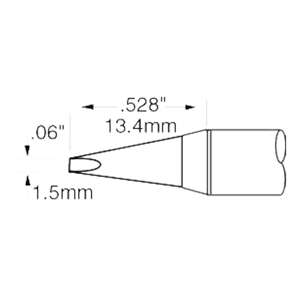 Soldering cartridge for PS and MFR handpieces, 1.5 x 11.3 mm, chisel