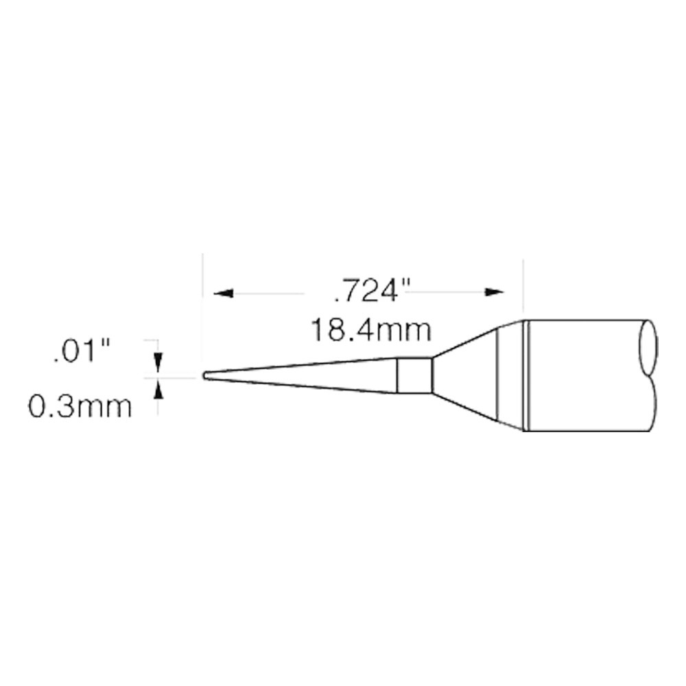 Lödpatron för PS- och MFR-system, 0,3 x 18,4 mm, konisk