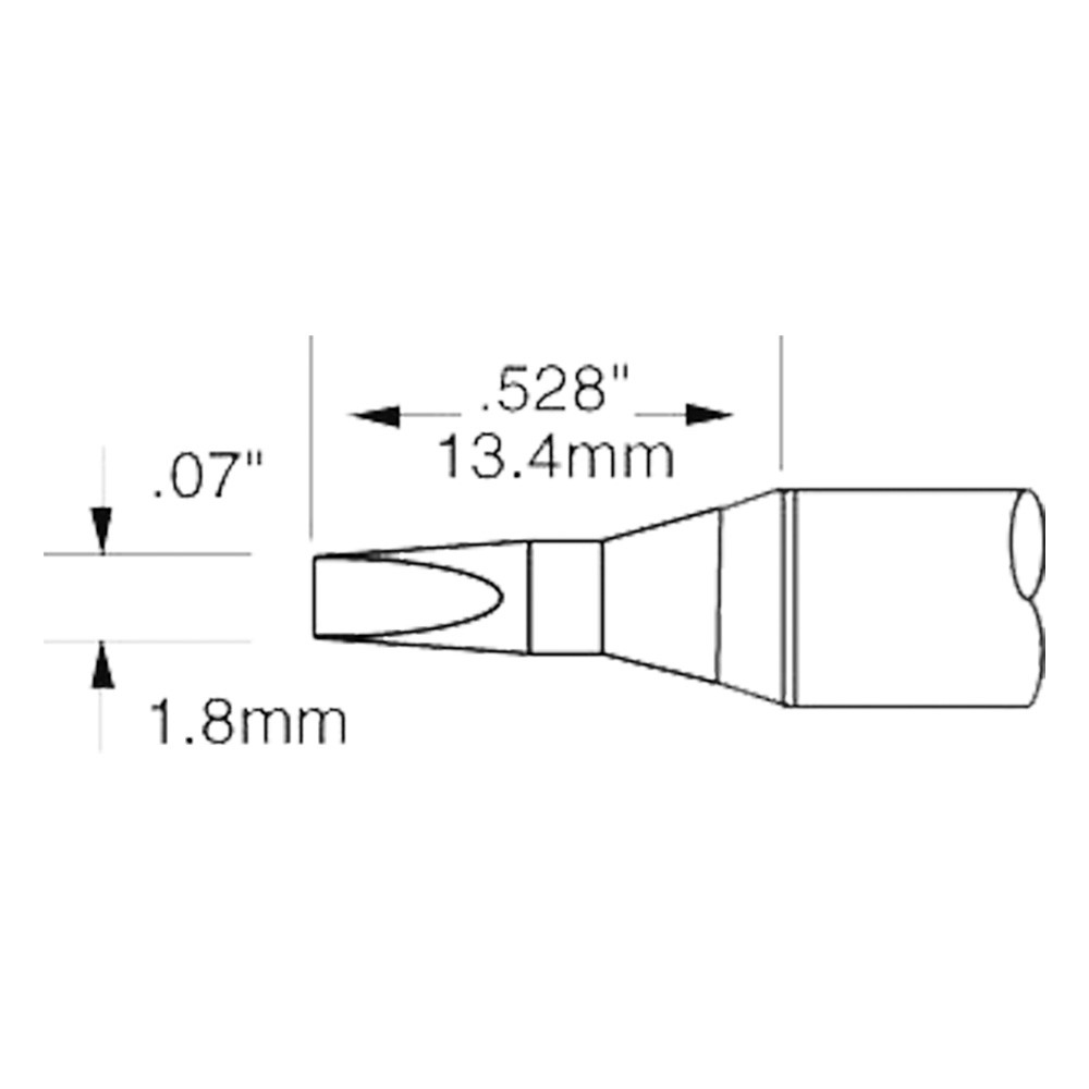 Solder cartridge for MFR-H1-SC, 1.8 x 13.4 mm, chisel, 460 °C