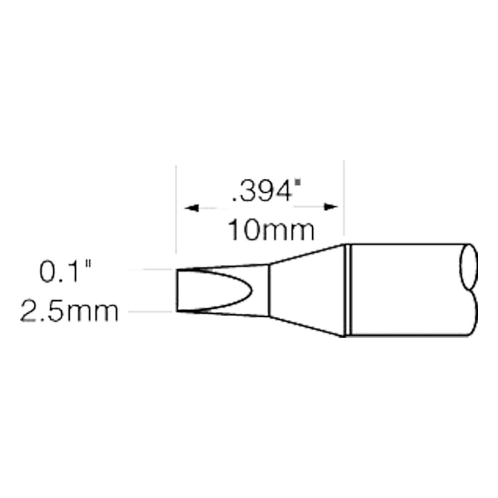 Solder cartridge for MFR-H1-SC, 2.5 x 10.0 mm, chisel, 460 °C