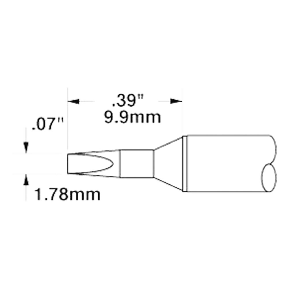 Soldering tip for MX-500 STTC, 1.78 mm, 9.9 mm, chisel