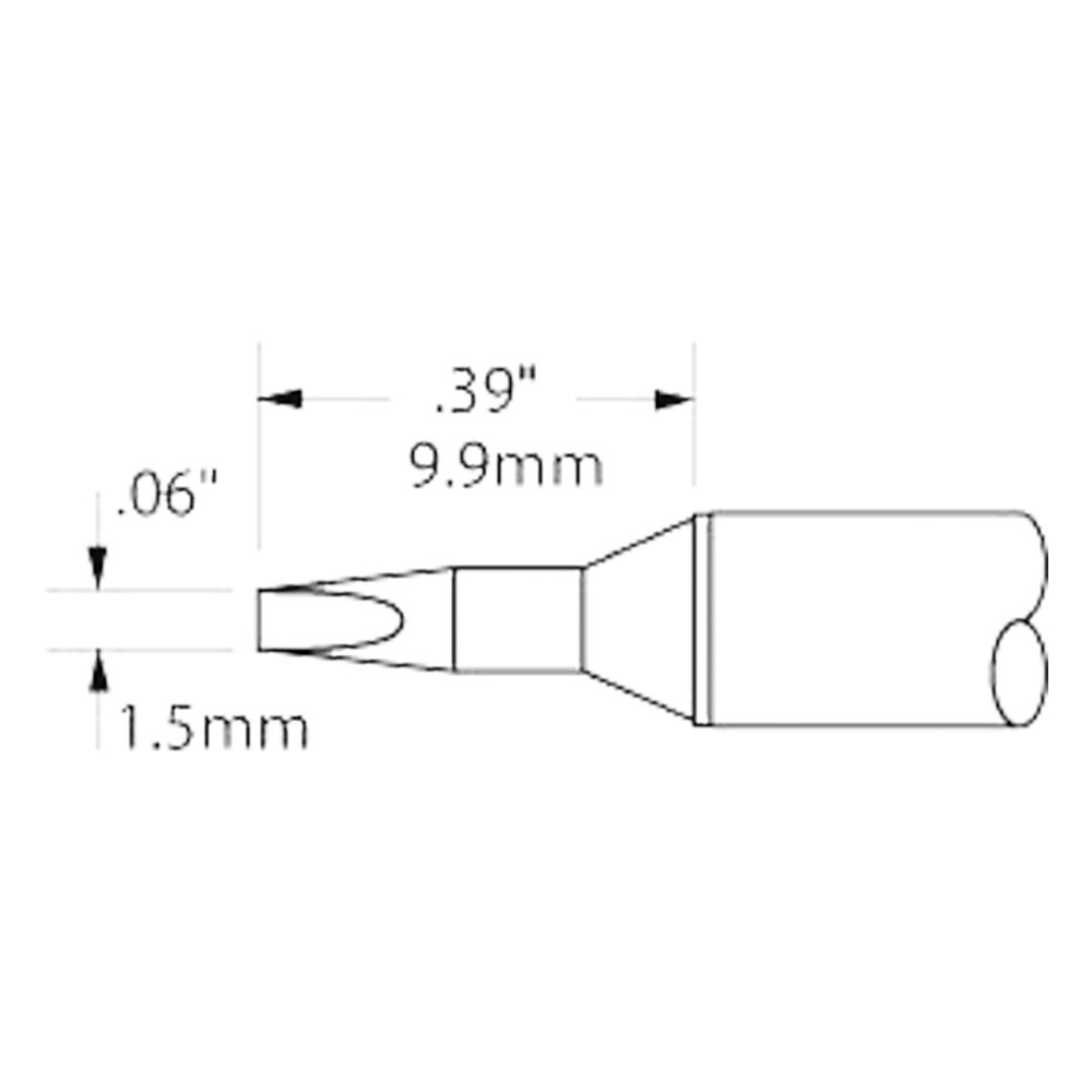 Soldering tip for MX-500 STTC, 1.5 mm, 9.9 mm, chisel