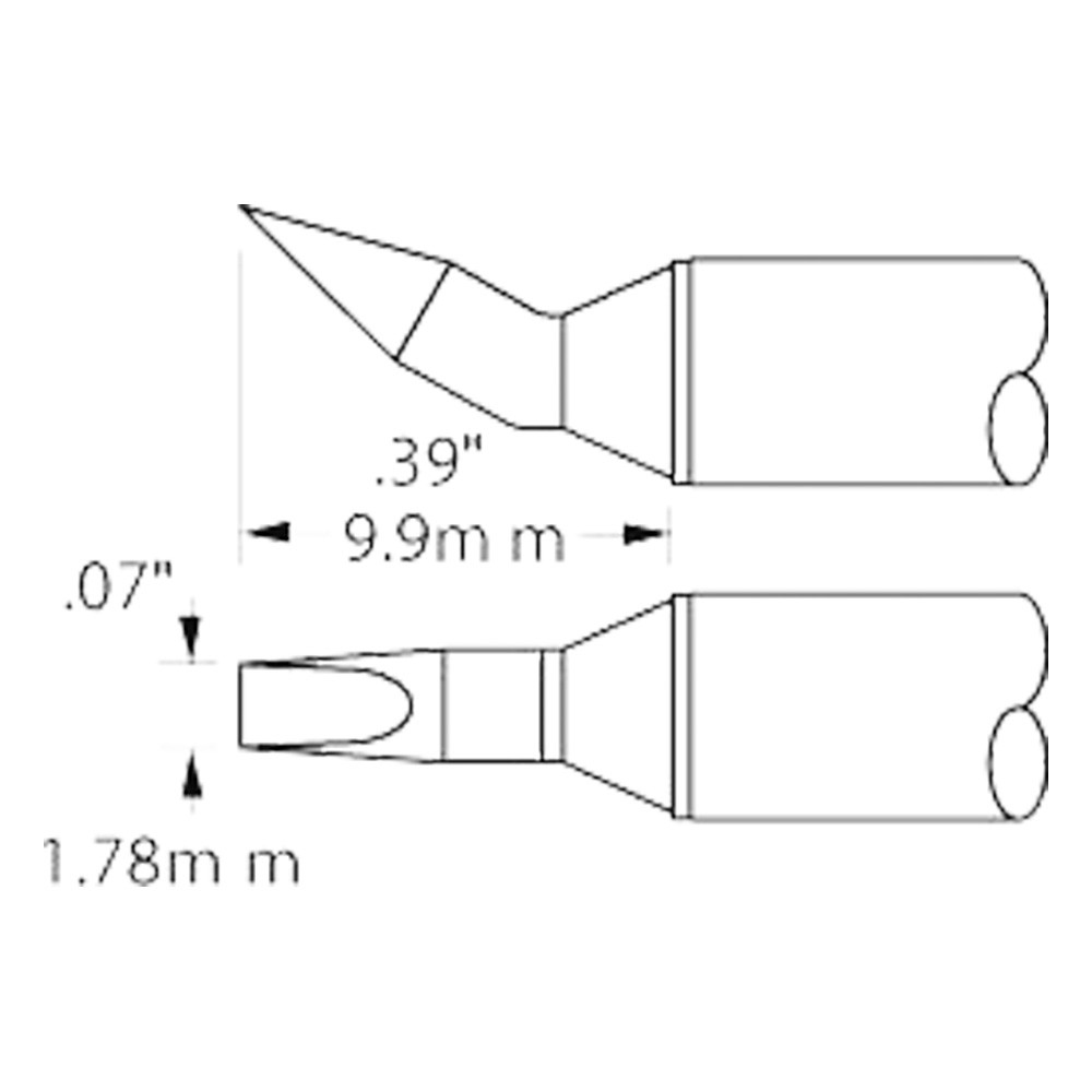 Lödspets för MX-500 STTC, 1,78 mm, 9,9 mm, konisk, böjd