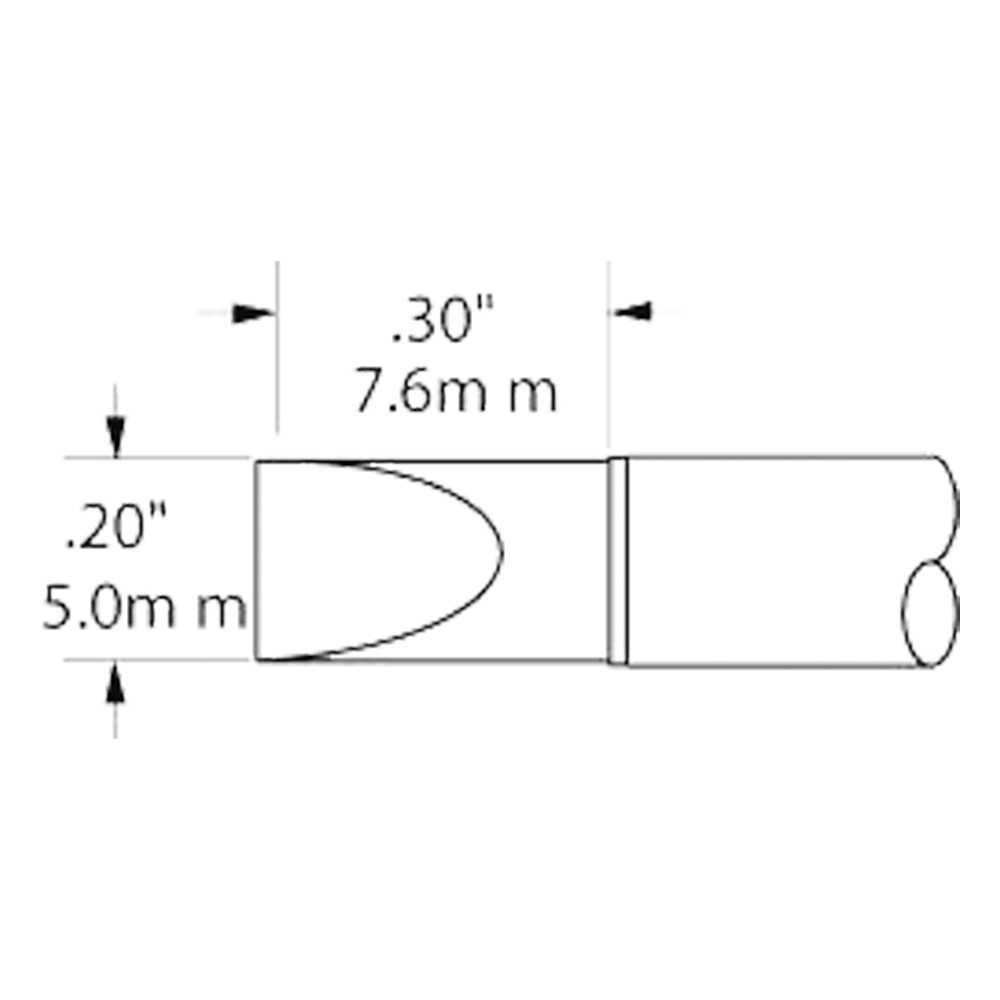 Lödpatron för MX-500 STTC, 5,0 mm, 7,6 mm, mejselformad