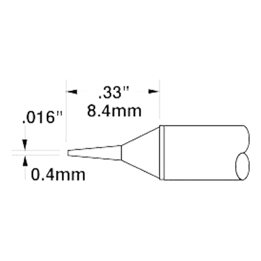 Soldering tip for MX-500 STTC, 0.4 mm, 8.4 mm, tapered