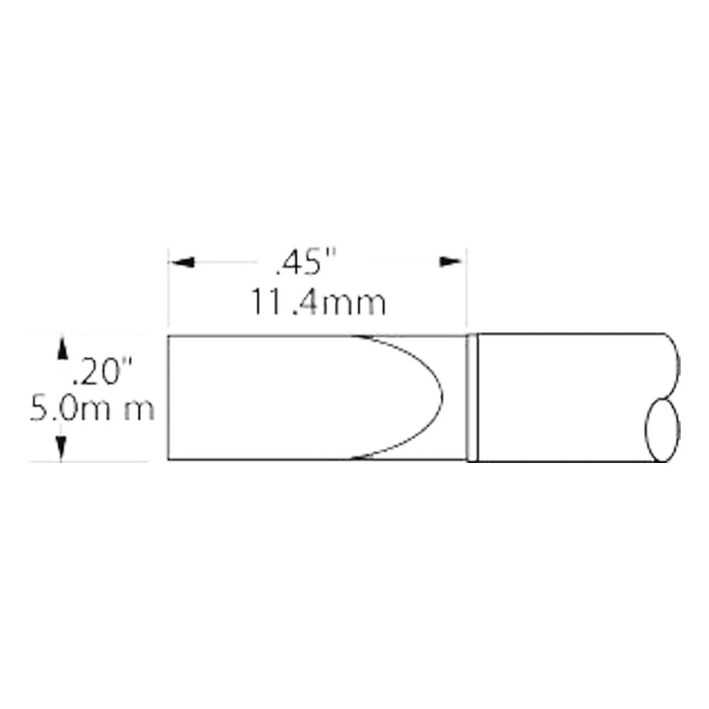 Soldering tip for MX-500 STTC, 5.0 mm, 11.4 mm, chisel shape