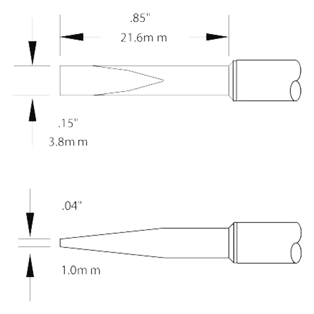Solder cartridge for MX-500 STTC, 1.0 mm, 21.6 mm, conical