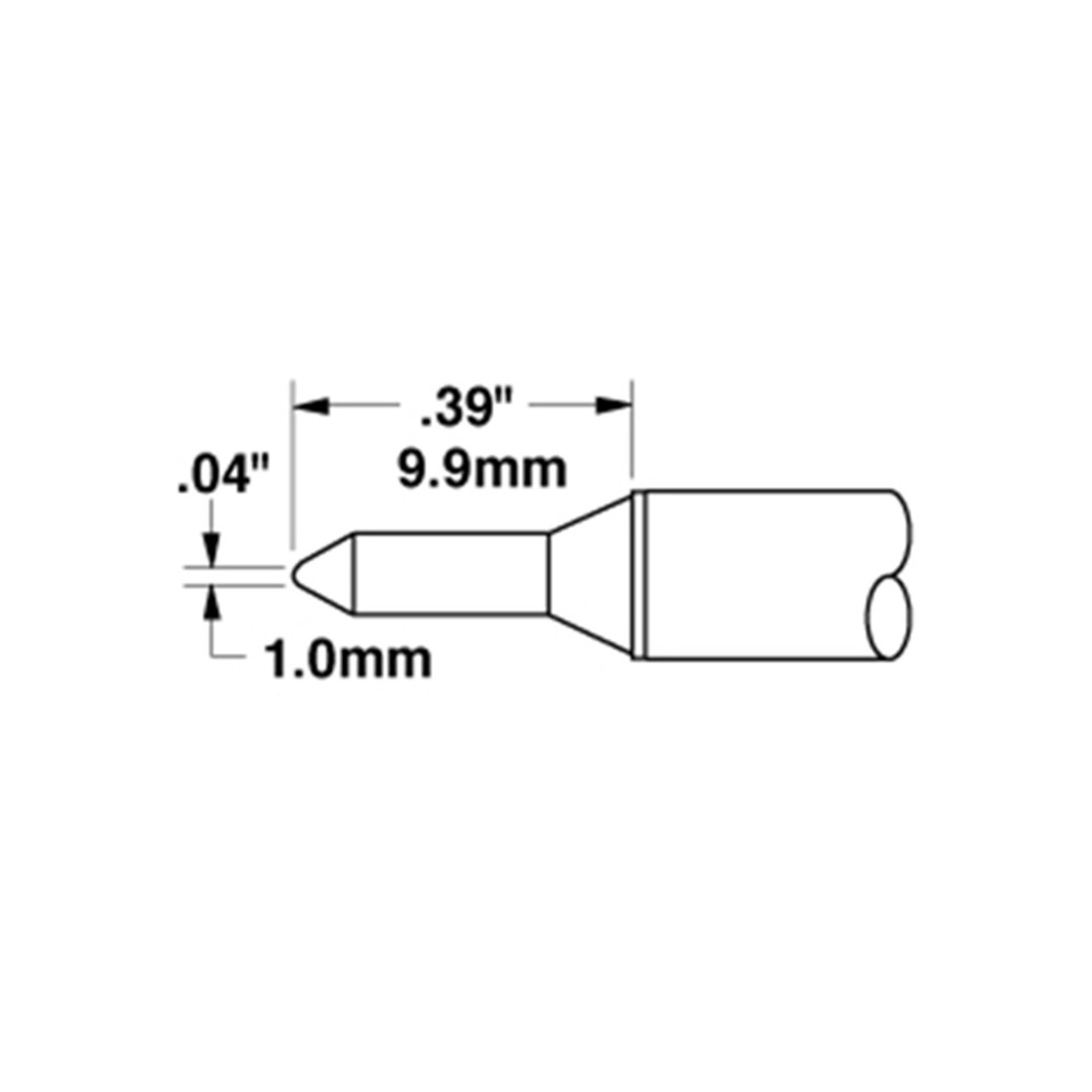 Soldering tip for MX-500 STTC, 1.0 mm, 9.9 mm, conical