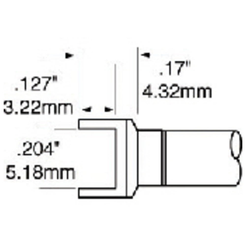 Soldering tip for MFR-H1-SC handpiece, 3.48 x 1.78 x 1.63 mm, FR4