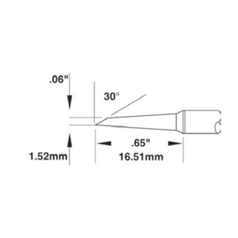 Lödpatron för MX-serien, 1,52 x 16,51 mm, konisk, avfasad, 700