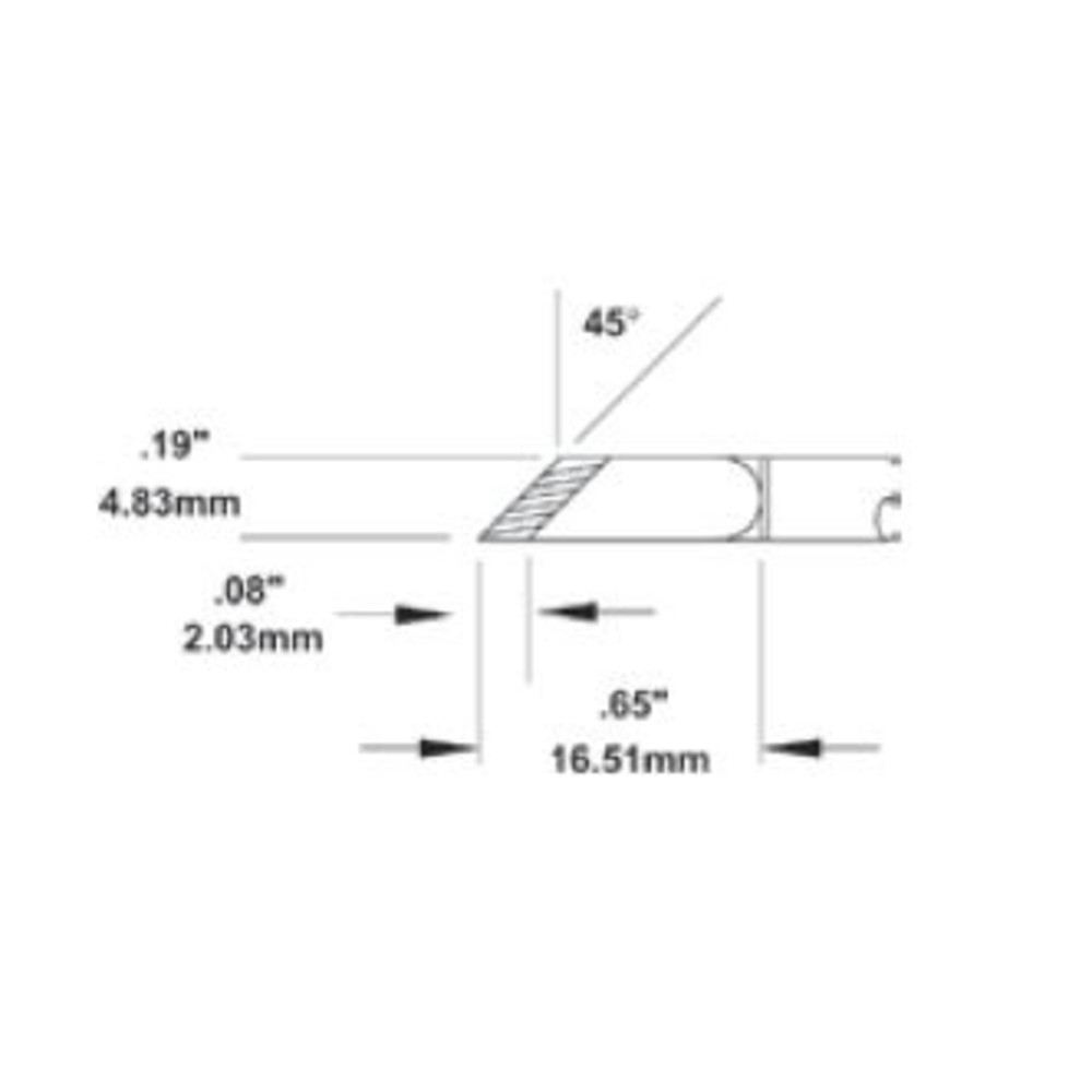 Solder cartridge for MX series, 4.83 x 16.51 mm, knife, 700