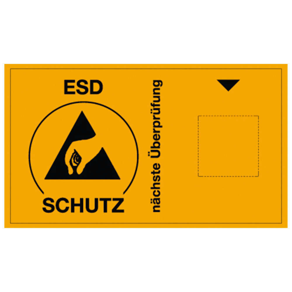 Inspection sticker for due date label, ESD