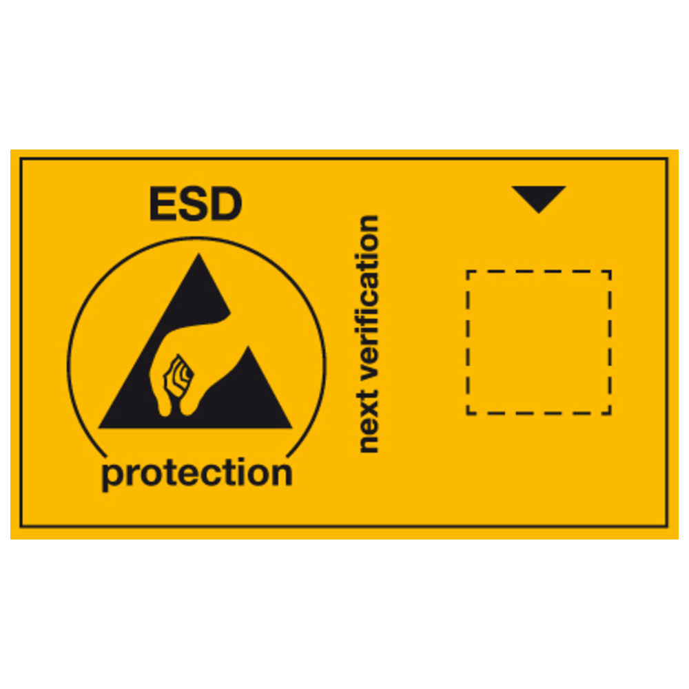 Inspection sticker for due date label, ESD, English