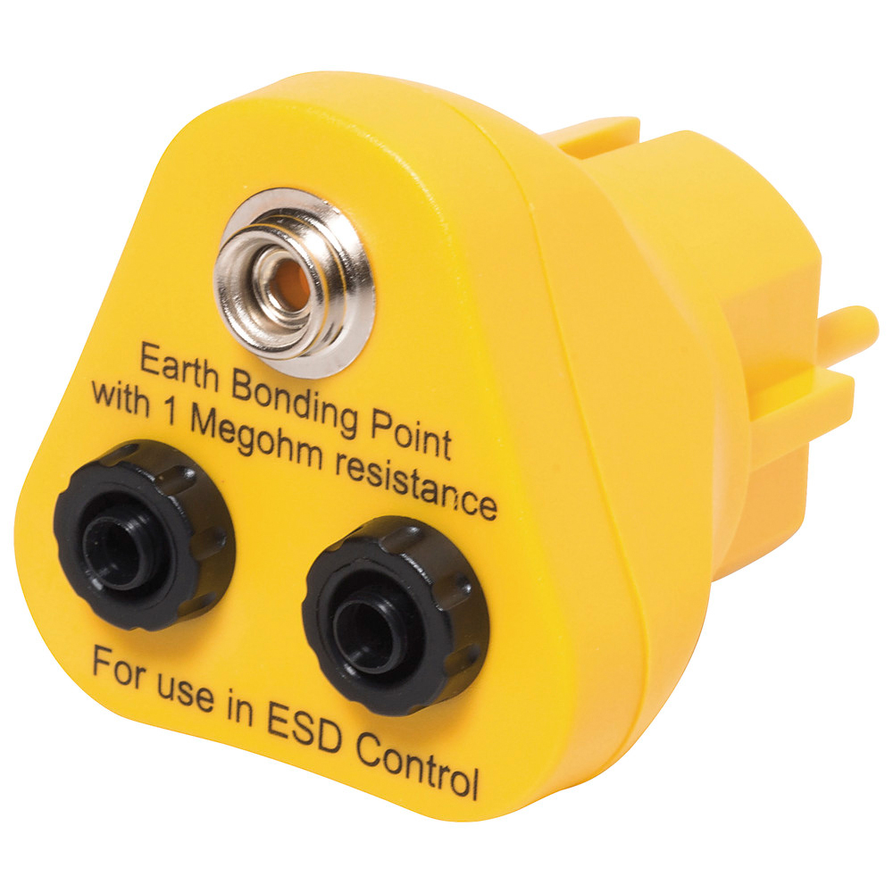 Grounding module, ESD, 1 x 10 mm ID, 2 x 4 mm safety socket