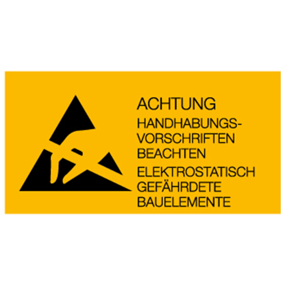 Warning sign, ESD, German