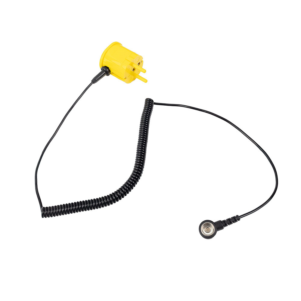 Grounding module, ESD, 10 mm DK/2.4 m spiral cable, 1 MOhm
