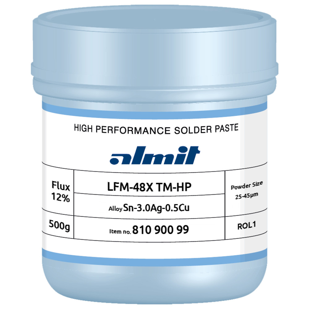 Solder paste, LFM-48 TM-HP, 25-45 µ, 500 g can
