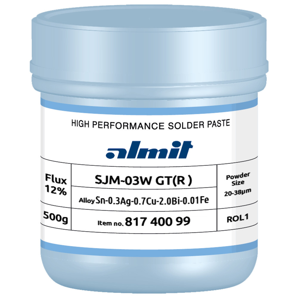 Solder paste, SJM-03W GT(R)-S, 20–38 µm, 500 g can
