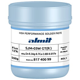 Solder paste, SJM-03W GT(R)-S, 20–38 µm, 500 g can