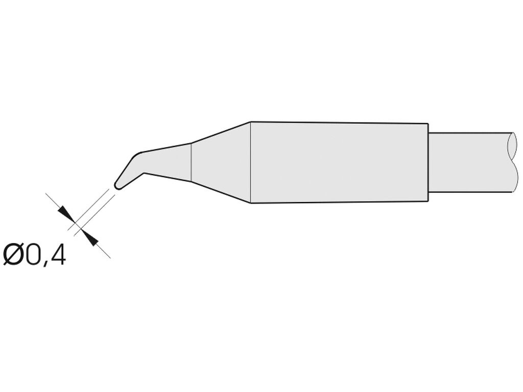 Angled soldering tip, D: 0.4 mm, C245034