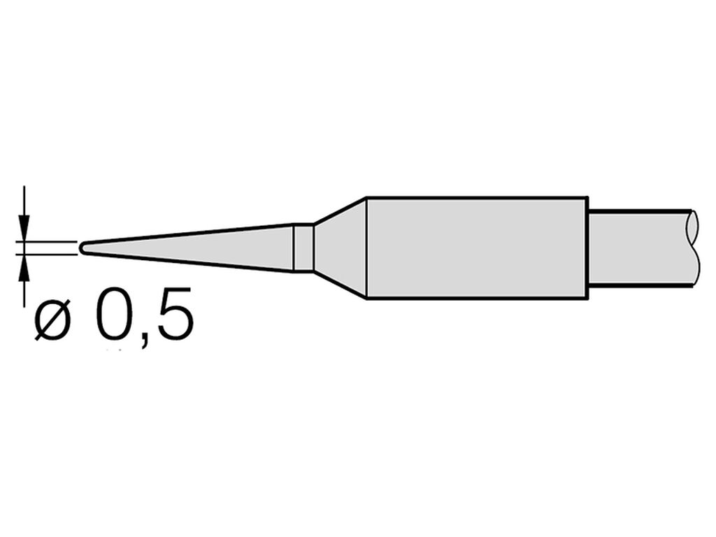 Lödspets konisk, D: 0,5 mm, C245036