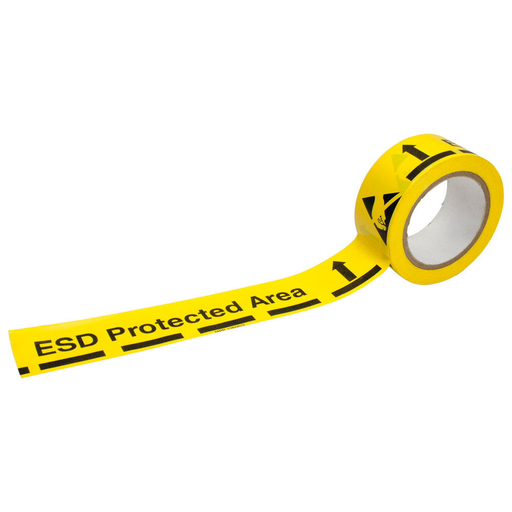 Floor marking tape "ESD Protected Area", ESD, 50 mm, 33 m