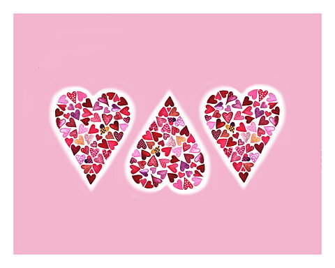 ThreeHearts 50x40 cm
