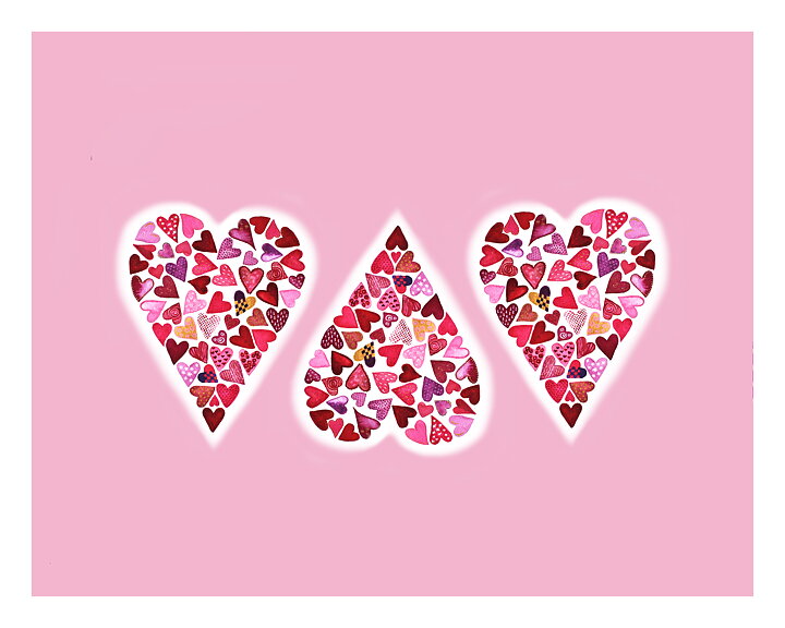 ThreeHearts 50x40 cm