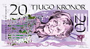 20 kronors sedel Astrid Lindgren