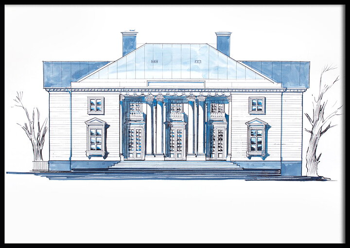 Gunnebo Slott Nordfasad Paynes Blue