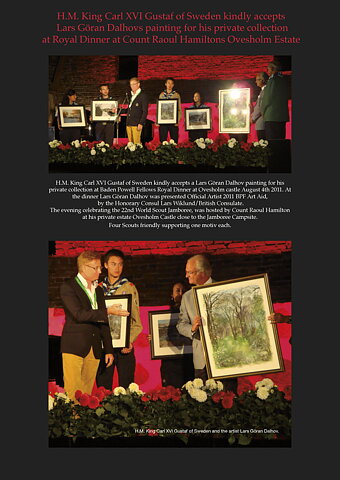 HM King Carl XVI of Sweden receive Dalhov Painting 2011