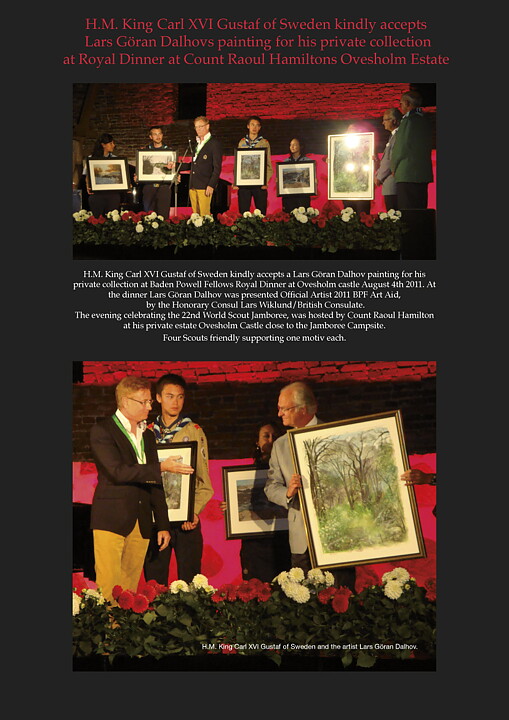 HM King Carl XVI of Sweden receive Dalhov Painting 2011