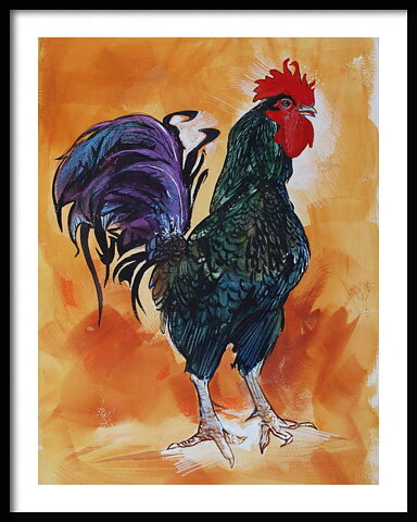 Oruste Tupp Black Rooster 40x50