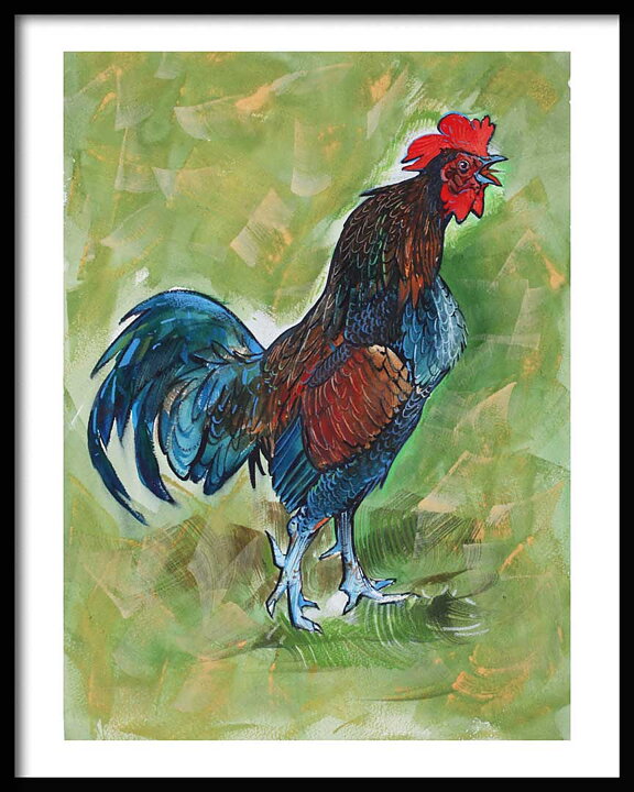 Blå Tupp Blue Rooster 40x50