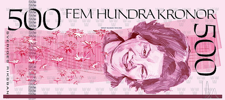 500 kronors sedel Birgit Nilsson