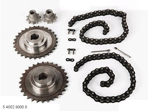 Spare parts set chain+wheels