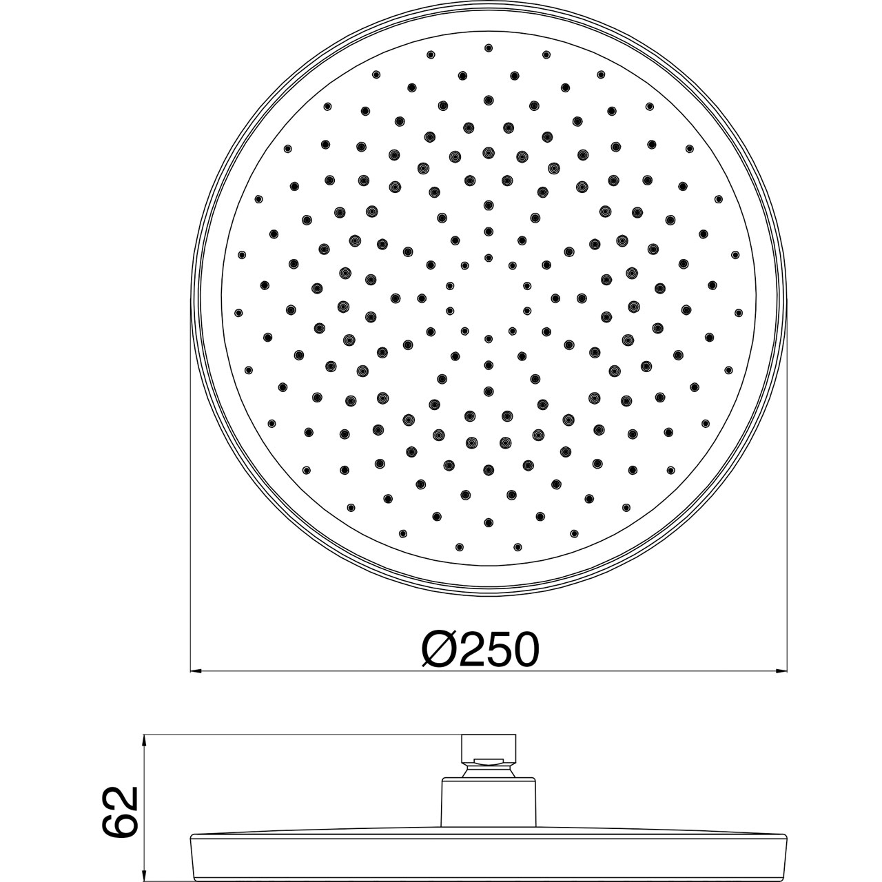 EuroFlux overhead shower (black) - 3
