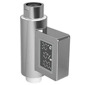Water meter for temperature and consumption (chrome)