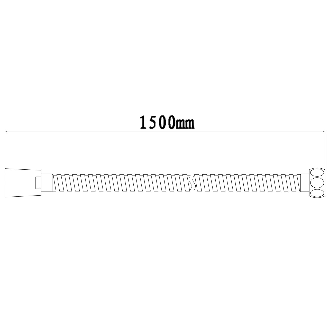 Duschslang svart metall 150 cm - 3