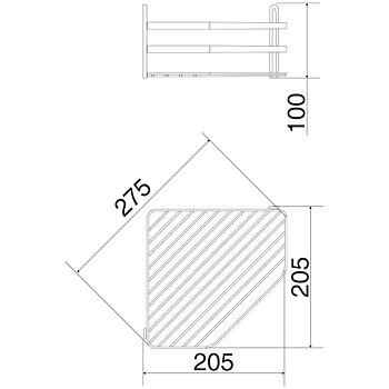 Trådhylla Satin hörn 1-plan (svart)