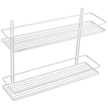 Wire shelf rectangular 2-tier (white)