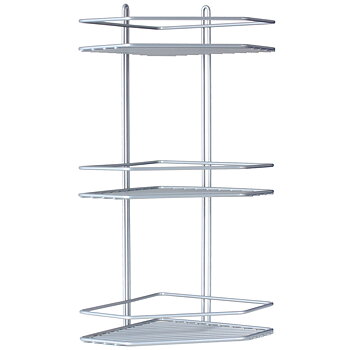 Trådhylla hörn 3-plan (silver)