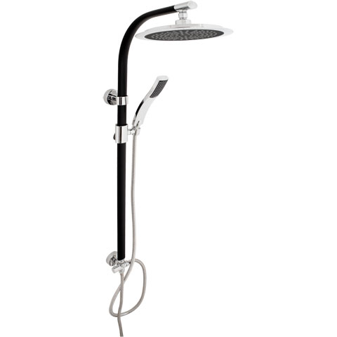 Alasca Black overhead showerset