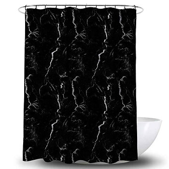 Duschy Shower curtain Marble Black
